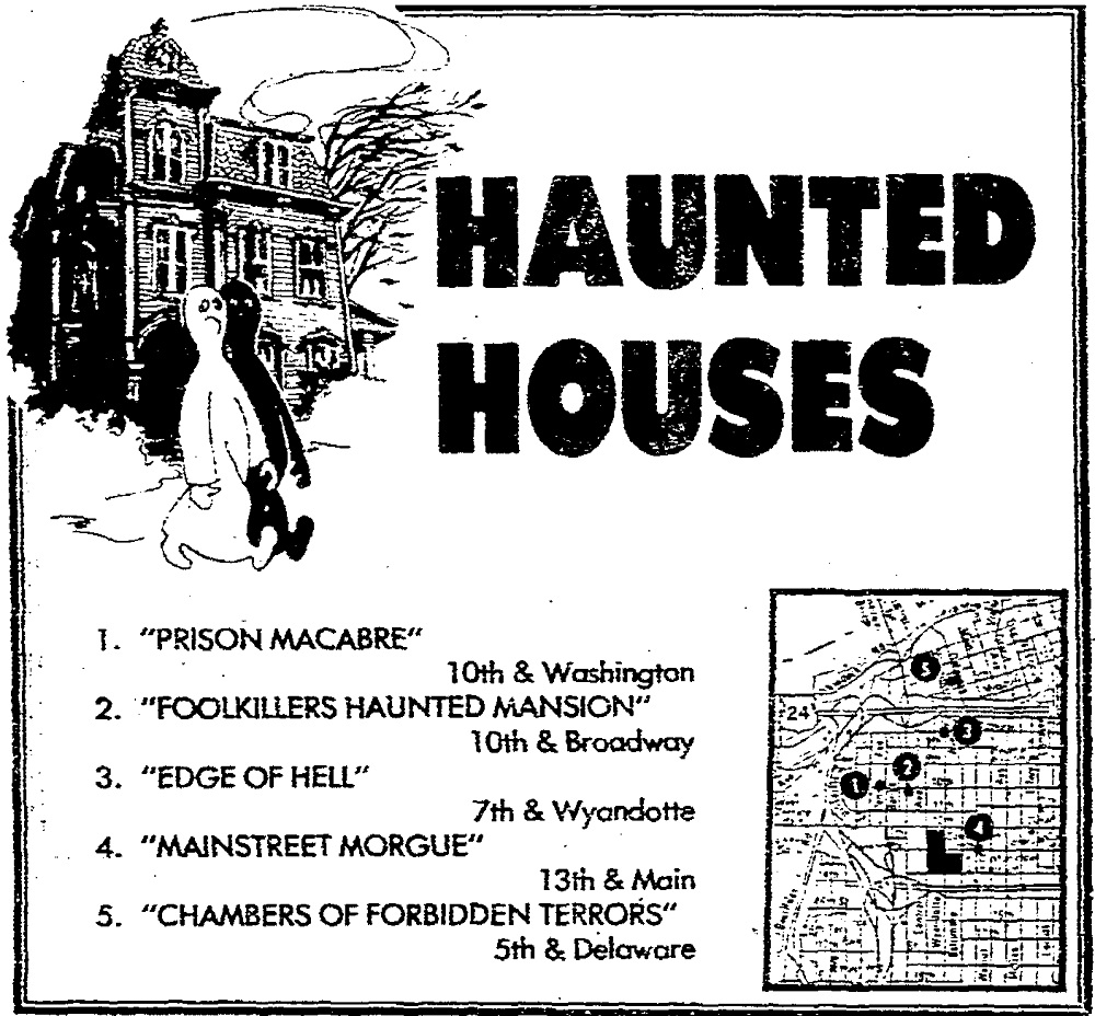An October 1978 advertisement in The Star for haunted houses. Kansas City Public Library