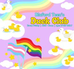 pride flags with rubber ducks around them