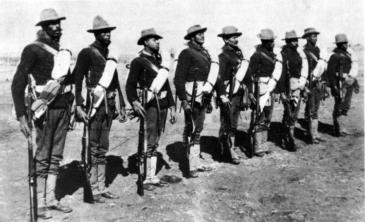 F Company, 24th Infantry, at Fort Bayard, New Mexico, 1892 (Original Image Courtesy National Archives and Records Administration) F Company, 24th Infantry, at Fort Bayard, New Mexico, 1892 (Original Image Courtesy National Archives and Records Administration)