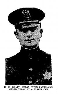 Photo from the February 3, 1923, edition of the <em>Kansas City Star</em> (Microfilm) Herschel Wyatt obit photo