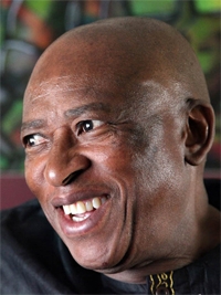 Zakes Mda speaks at the Central Library on Feb. 16. (Photo: Jim Shirey) Zakes Mda by Jim Shirey