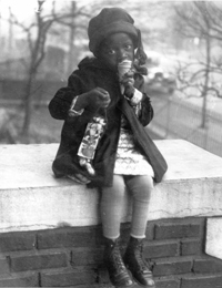 A young girl enjoys ice cream in this well-preserved 1920s photo from the Missouri Valley Special Collection