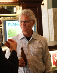 John McDonald of Boulevard Brewing dispensed wisdom, beer Aug. 3 at the Library. John McDonald