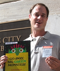 Nick Holmes shows off a positive review. Nick Holmes