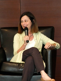 Gail Lozoff spun tales of starting businesses last night at Central. Gail Lozoff