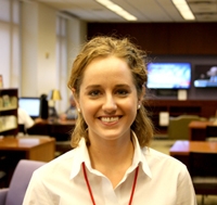Annie Sorensen helps patrons every Tuesday in the H&R Block Business & Career Center
