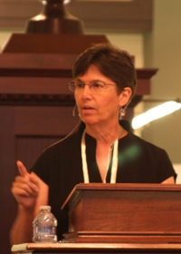 Molly Raphael gave tips for how libraries can keep up with the times. Molly Raphael lecture