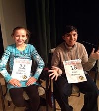 Sophia Hoffman and Kush Sharma, more photos available on Jackson County Spelling Bee's Facebook Page - facebook.com/JCSpellingBee