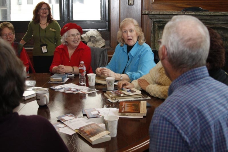 Readers gather in the President's Office to discuss Life on the Mississippi by Mark Twain Readers gather in the President's Office to discuss Life on the Mississippi by Mark Twain