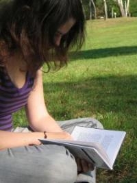 Woman reading book