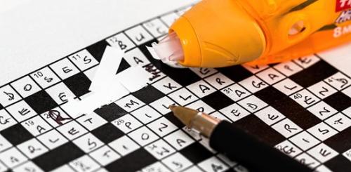 Crossword puzzle with pen