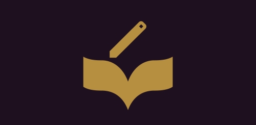 flat graphic of pencil and book