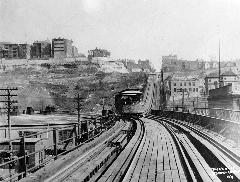 Final streetcar trip over the 12th Street Incline, 1913