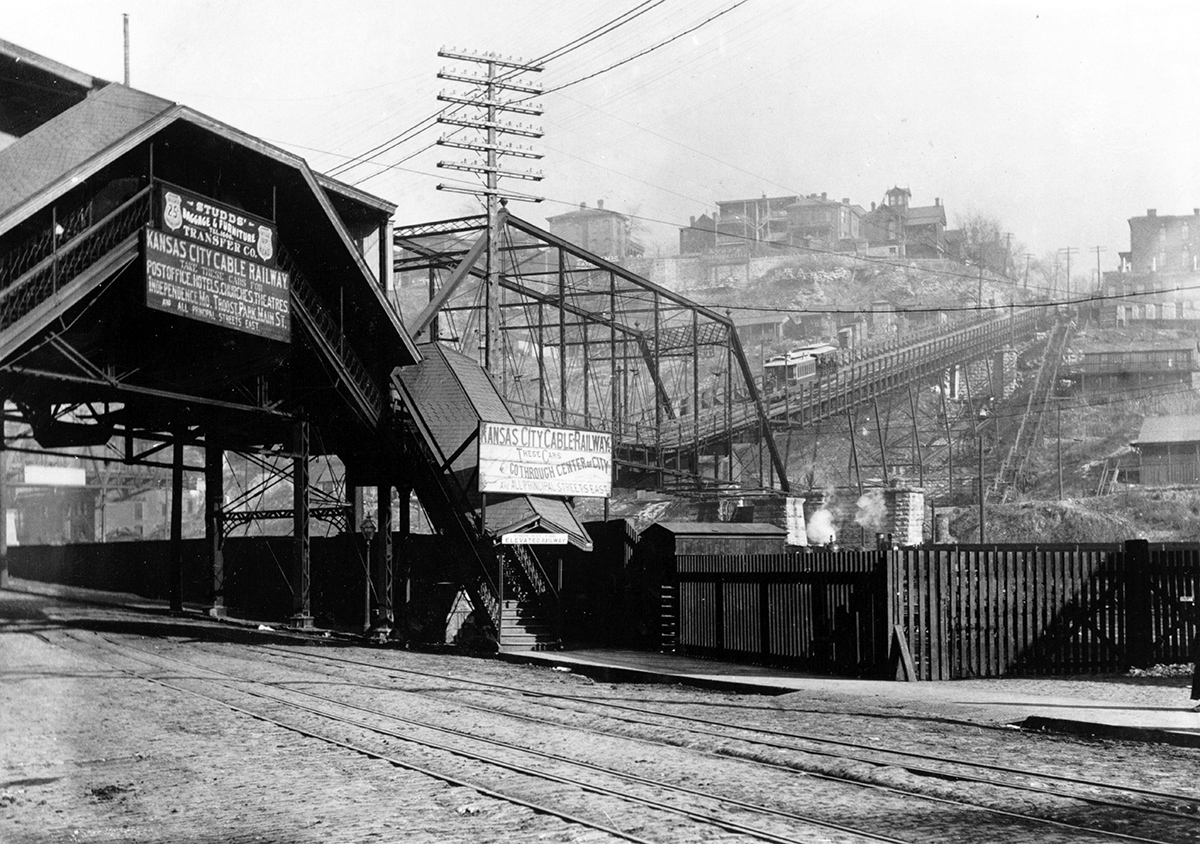 View of the Ninth Street Incline from the West Bottoms, 1895