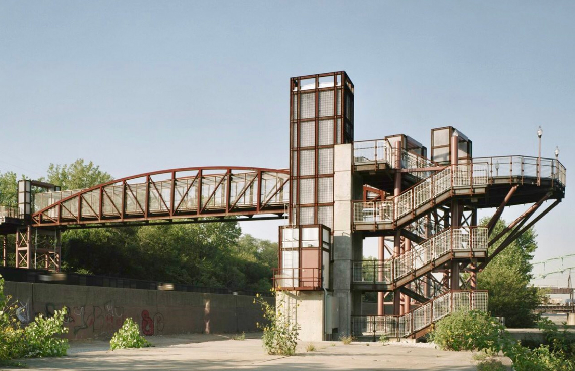 Town of Kansas pedestrian bridge connecting the River Market to Berkley Riverfront Park. KANSAS CITY STAR