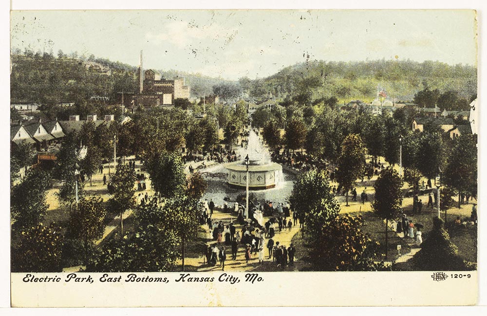 Postcard showing the first Electric Park in the East Bottoms, undated.