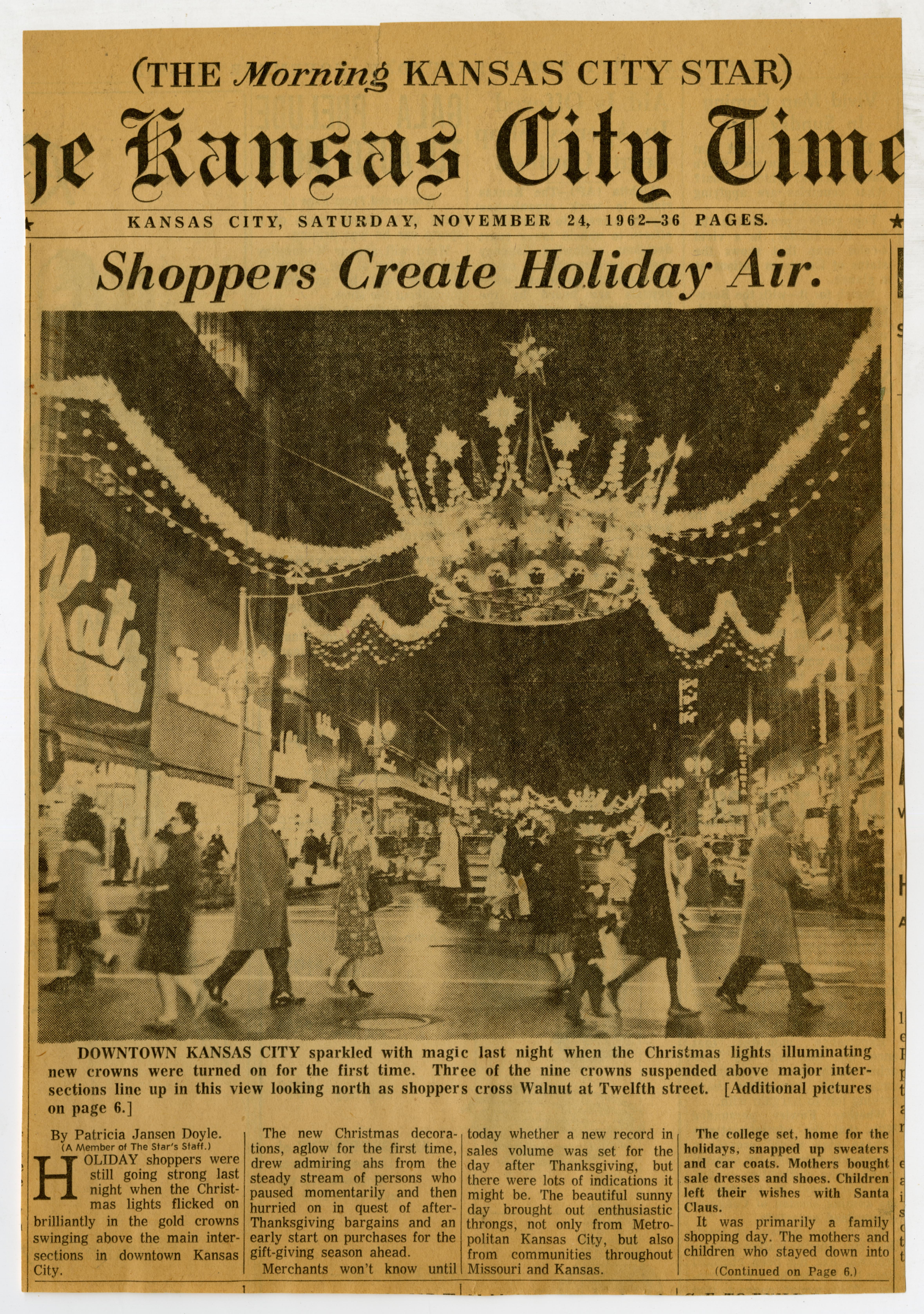 Crowns Created Holiday Air Newspaper Clipping
