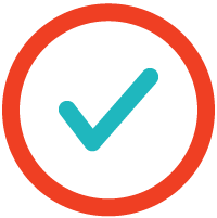 teal checkmark