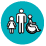child, person, and wheelchair bound person icon