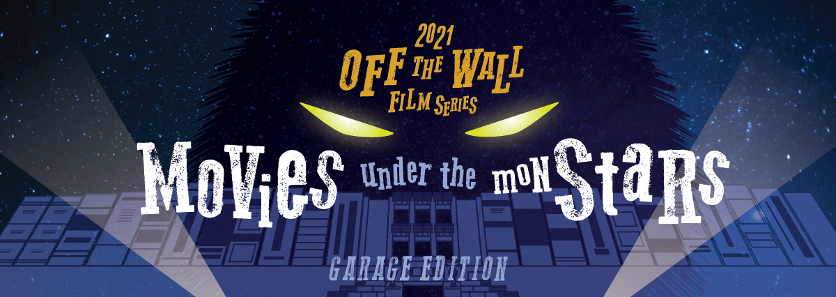 Central Library parking garage with monster overlooking