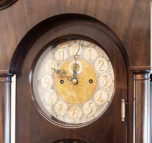 Colonial Manufacturing Grandfather Clock, face