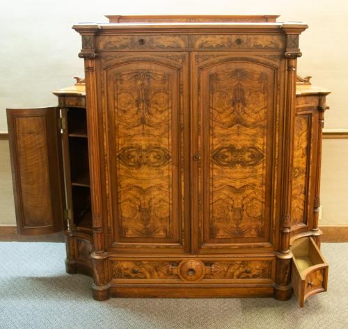 Victorian Cabinet, partially open