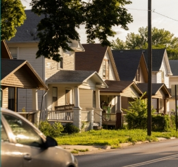 houses along a road