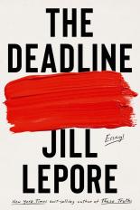 The Deadline cover is white with a big, red paint brush smear in the middle