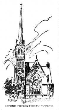 Catching fire (Image from the <em>Kansas City Journal</em>) Second Presbyterian Church
