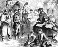 Santa Claus with Soldiers. Courtesy of <em>Harper’s Weekly</em> magazine. Santa Claus with Soldiers. Courtesy of Harper’s Weekly magazine.
