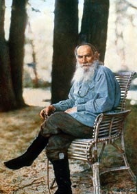 Leo Tolstoy, May 1908, by Sergey Prokudin-Gorsky (Wikimedia Commons) Leo Tolstoy